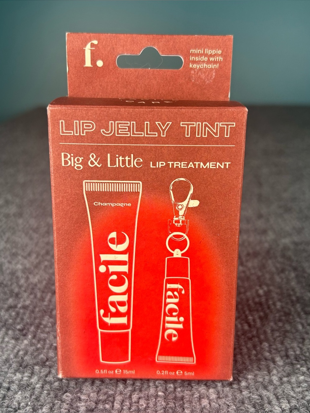 FACILE Lip Jelly Tint Big & Little Lip Treatment Duo & Keychain ~ .50/.20fl oz